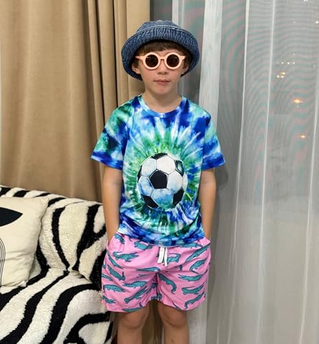 Cozople Boys Swim Trunks Size 8 Stretchy Boxer Brief Liner Swim Shorts Quick Dry Pink Crocodile Graphic Bathing Suit No Mesh Surf Bathing Suit Beach Board Shorts Size 8 - Image 2