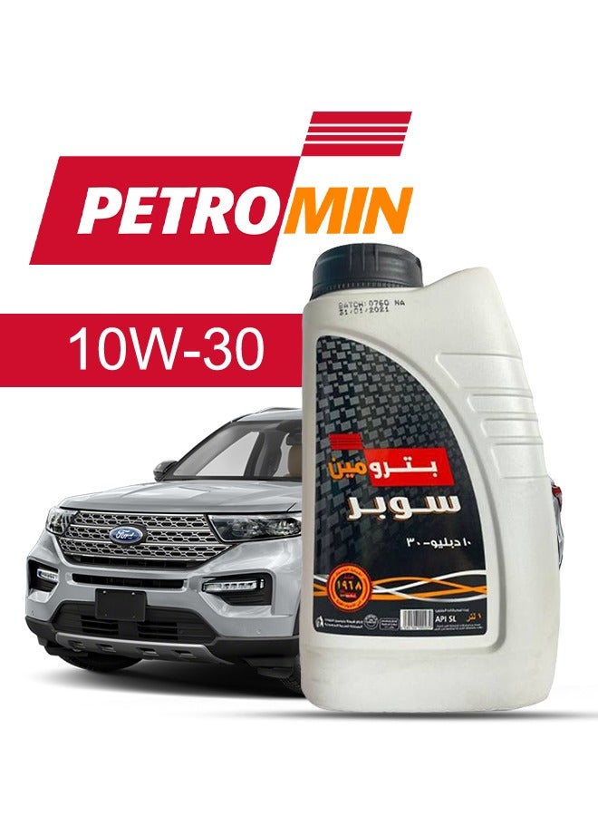 Petromin Engine Oil – For FORD Explorer V6 2024 - 2006, 6 Liter,  10w30 Petromin - With Engine Oil Filter - 2006 2007 2008 2009 2010 2011 2012 2013 2014 2015 2016 2017 2018 2019 2020 2021 2022 2023 2024