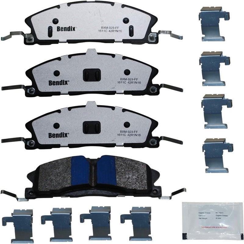 Bendix Fleet Metlok MKD1611CFM Semi-Metallic Front Brake Pads for Ford Explorer 2019-2014,Flex 2016,Flex 2019-2018,Police Interceptor Utility 2019-2016,Taurus 2019-2017,Lincoln MKS 2016,MKT 2019-2016 - Image 1