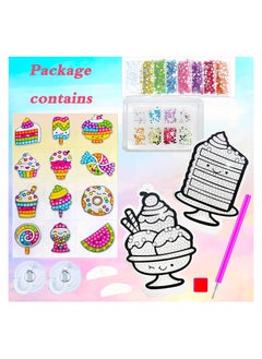 Generic Diamond Painting Kit for Kids, Includes 12 Sweet Stickers and 2 Suncatchers, Creative Art Set for Ages 4-12, Fun Craft Activity for Girls and Boys  - Image 2