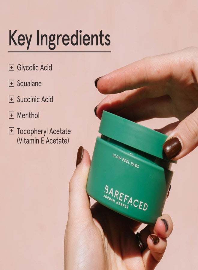 Barefaced Glow Peel Pads (60 Count) - Deep Exfoliating Face & Body Pads with 15% Glycolic Acid, Squalane & Vitamin E - Smooths Texture, Reduces Breakouts & Fine Lines - Image 5