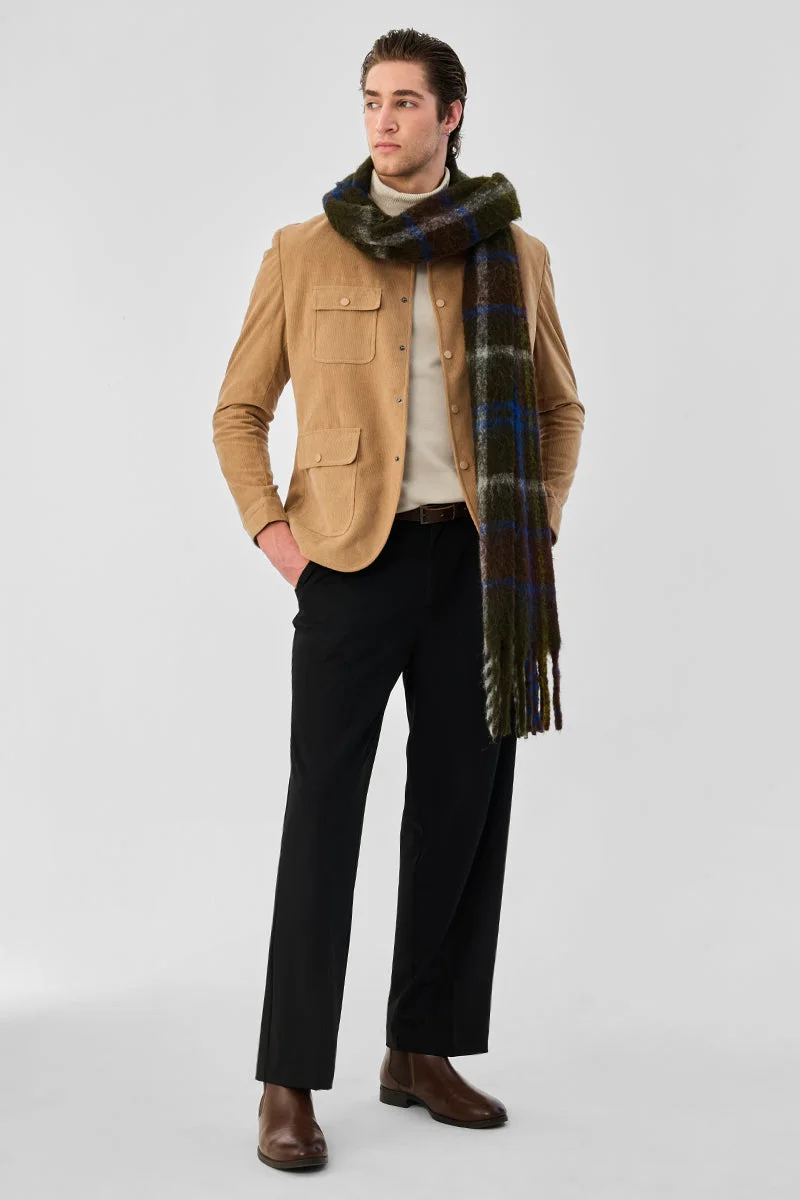 سنيتش Black Solid Relaxed Formal Trousers