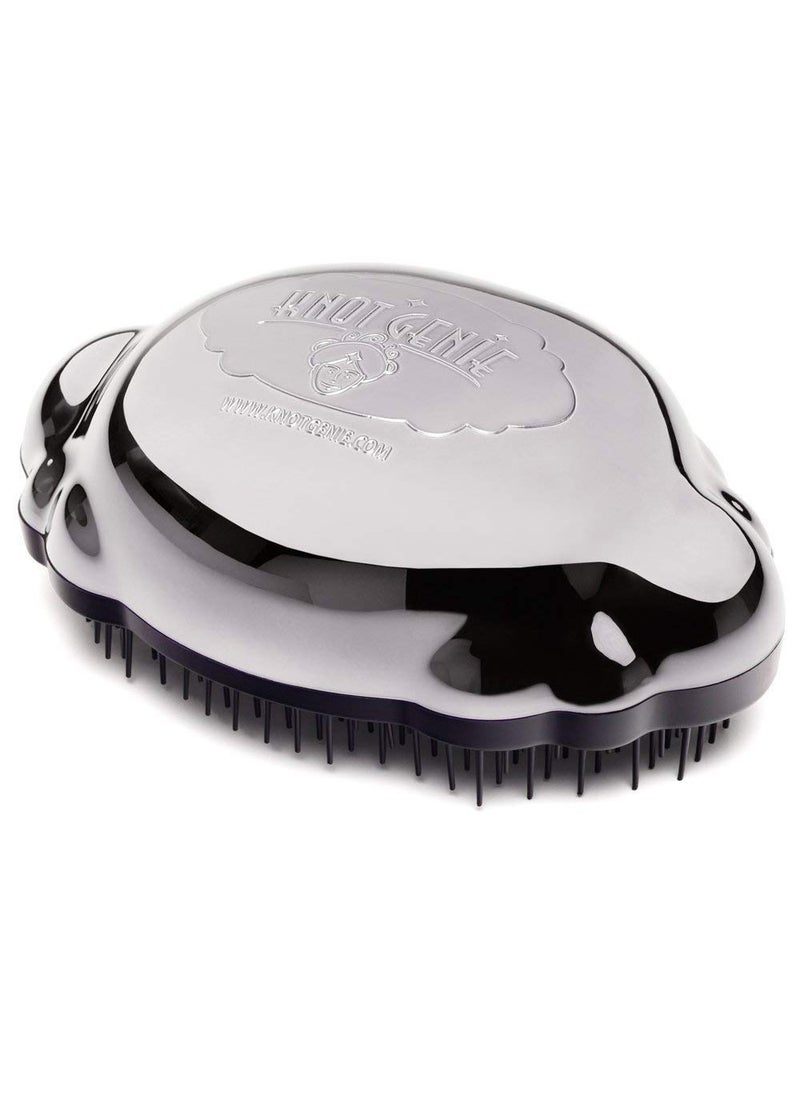knot Genie Knot Genie Teeny Detangling Hair Brush for Kids (Peaceful Pewter) | Perfect Detangling Brush for Curly Hair, Gently Separate Tangles, Leaves Hair Smooth and Shiny | The Pain-Free Knot Detangler 