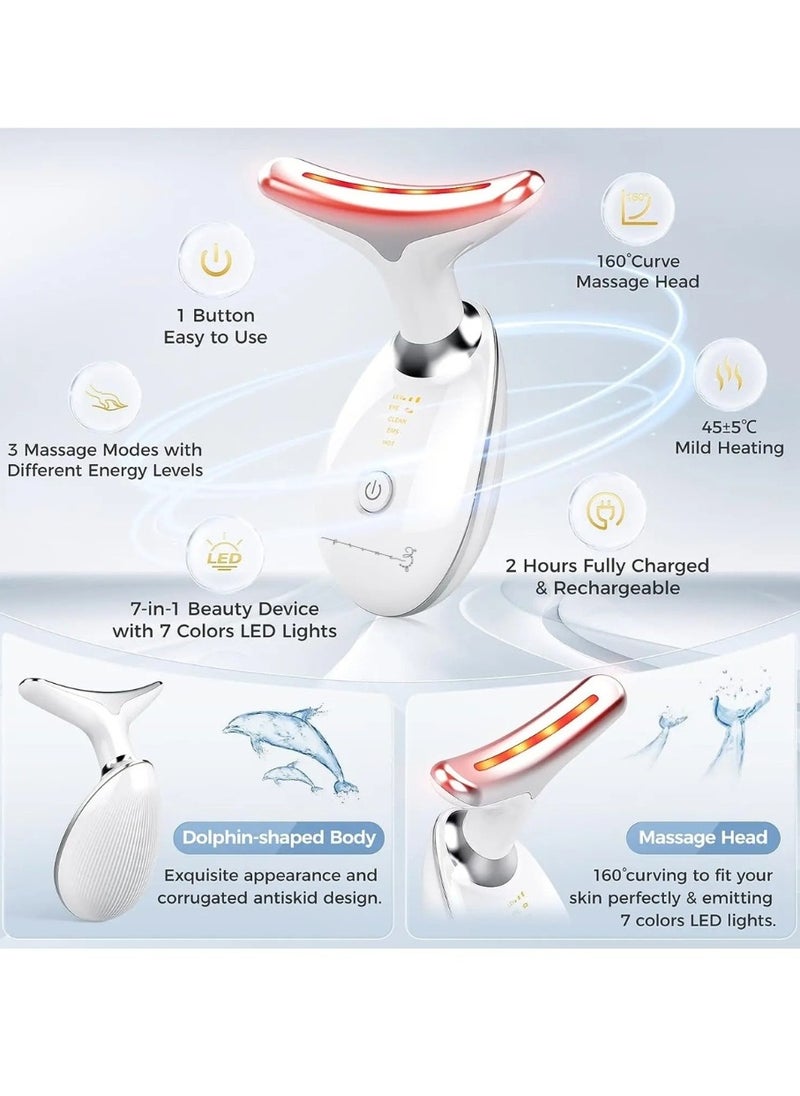 Prime by javaudan Premium 7 Color Face Massager Beauty Machine, Double Chin Therapy Facial Lifting Vibration Neck Firming Massager for Women Men Anti-Wrinkle Remove Fine Lines Neck Skin Tightening Face Lifting Machine  - Image 4