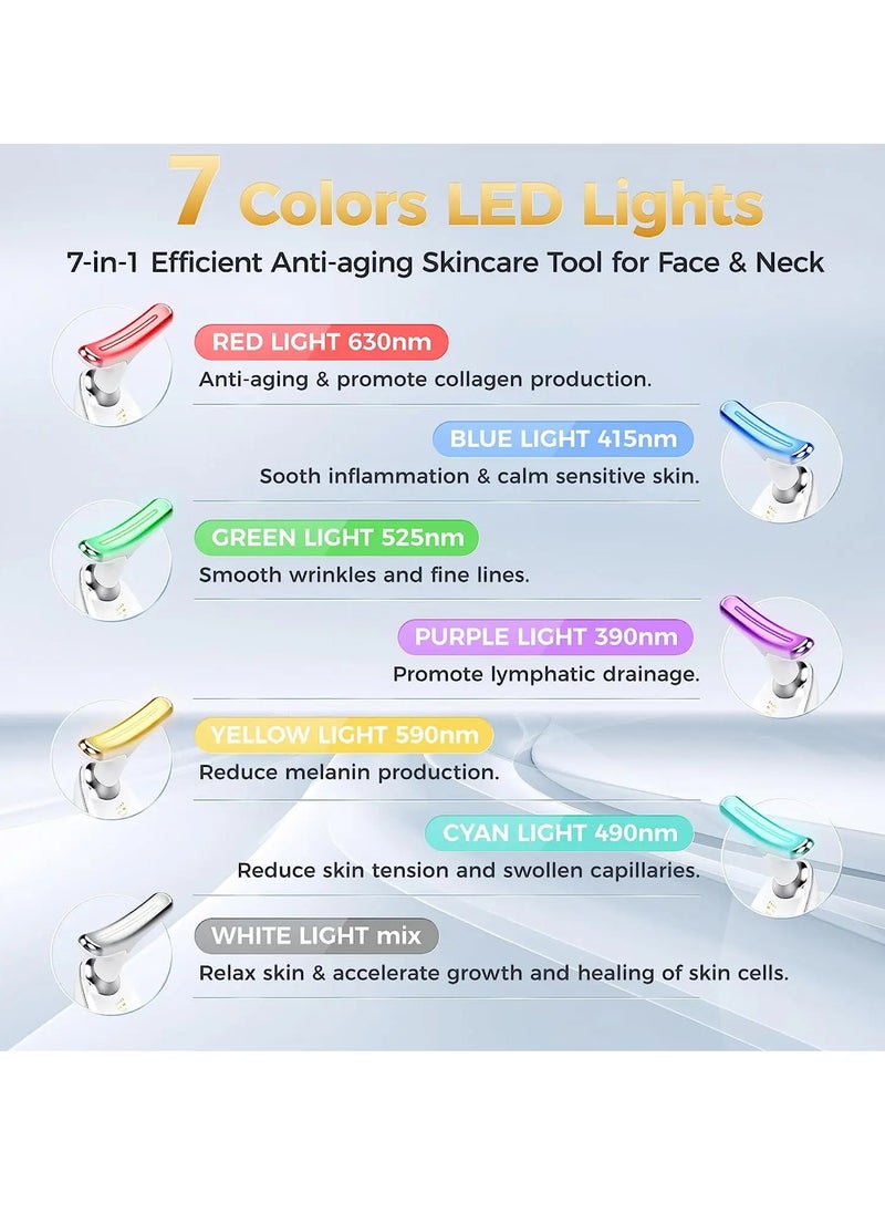 Prime by javaudan Premium 7 Color Face Massager Beauty Machine, Double Chin Therapy Facial Lifting Vibration Neck Firming Massager for Women Men Anti-Wrinkle Remove Fine Lines Neck Skin Tightening Face Lifting Machine  - Image 3