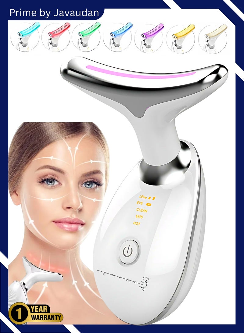 Prime by javaudan 7-Color LED Photon Neck Massager – Anti-Wrinkle Vibration Therapy Device for Neck Firming, Double Chin Lifting, and Skin Tightening  - Image 1