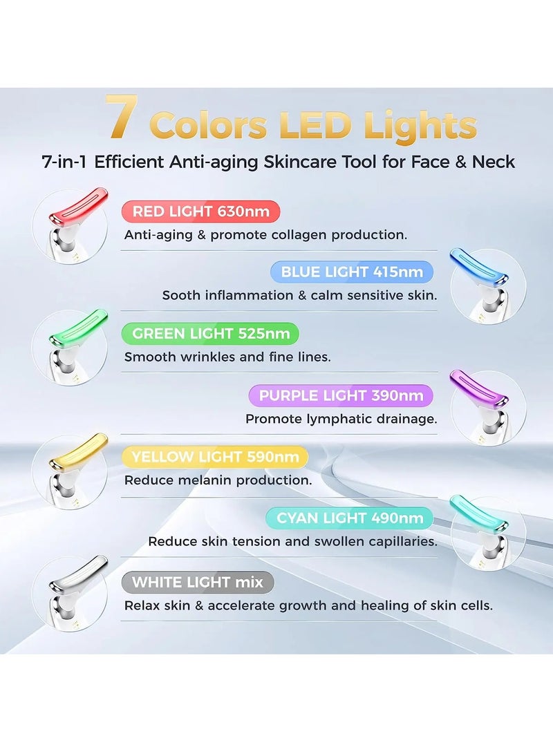 Prime by javaudan 7-Color LED Photon Neck Massager – Anti-Wrinkle Vibration Therapy Device for Neck Firming, Double Chin Lifting, and Skin Tightening  - Image 3