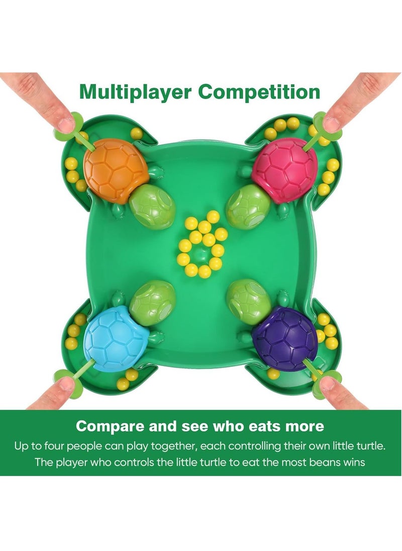 Turtle game: Turtle eats beans board bead game set 4 player bead game interactive kid montessori early educational. With the funny tortoise shape design and funny design, play with the children.