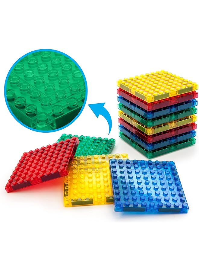 PicassoTiles 12Pcs Magnetic Brick Tiles Stem Creative Magnetic Tiles Building Block Set Building Brick Construction Toy Socket Spikes Toys Accessory Educational Imaginative Learning Kit Stacking Set  - Image 1