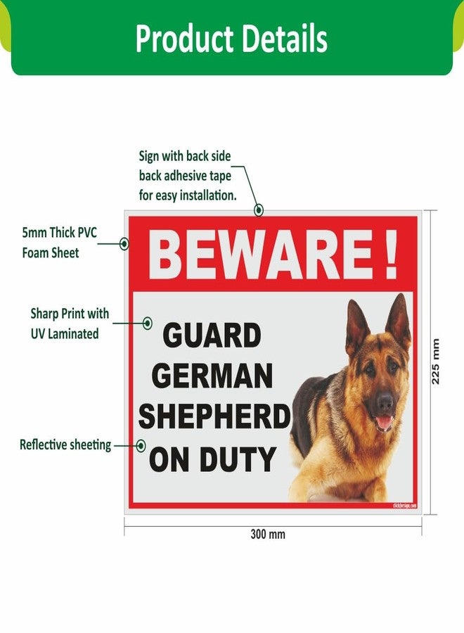 Clickforsign BOD-REF-BIG-SB-5 Beware of Guard Dog German Shepard on Duty Sign - Image 3