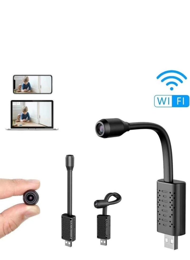 Generic Full HD 4K 1080P USB Wifi Mini Camera WiFi Camera Wireless USB Plug Small Security Camera 1080P HD Motion Detection Monitor for Home Office Indoor - Image 3