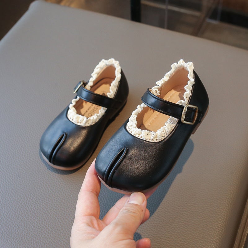 Children Ballet Flats: Brown Size 24 Comfortable Wrinkling-resistant PU Upper - 1/3 Bend TPR Sole For Arch Support Non-slip Deep Texture Outsole For Toddlers & Young Dancers - Image 4