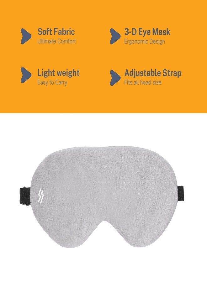 Tressential Super Soft Travel Sleep Eye Mask or Blindfold with Adjustable Strap for Men, Women & Kids | Used for Sleeping, Traveling, Relaxation, Meditation, Blind Fold (Grey) - Image 2