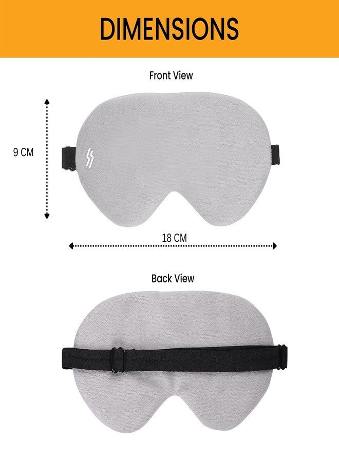 Tressential Super Soft Travel Sleep Eye Mask or Blindfold with Adjustable Strap for Men, Women & Kids | Used for Sleeping, Traveling, Relaxation, Meditation, Blind Fold (Grey) - Image 5