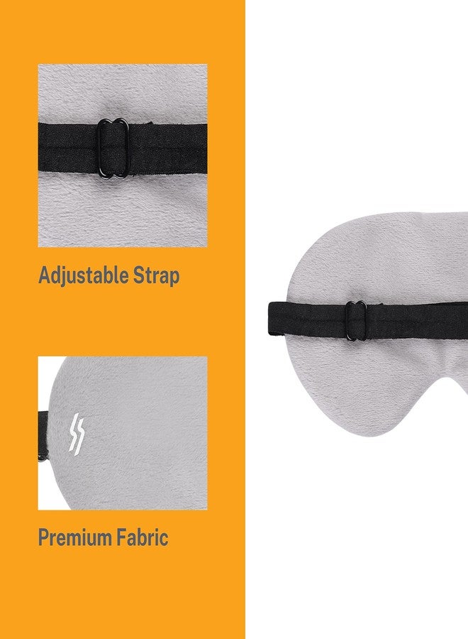 Tressential Super Soft Travel Sleep Eye Mask or Blindfold with Adjustable Strap for Men, Women & Kids | Used for Sleeping, Traveling, Relaxation, Meditation, Blind Fold (Grey) - Image 3