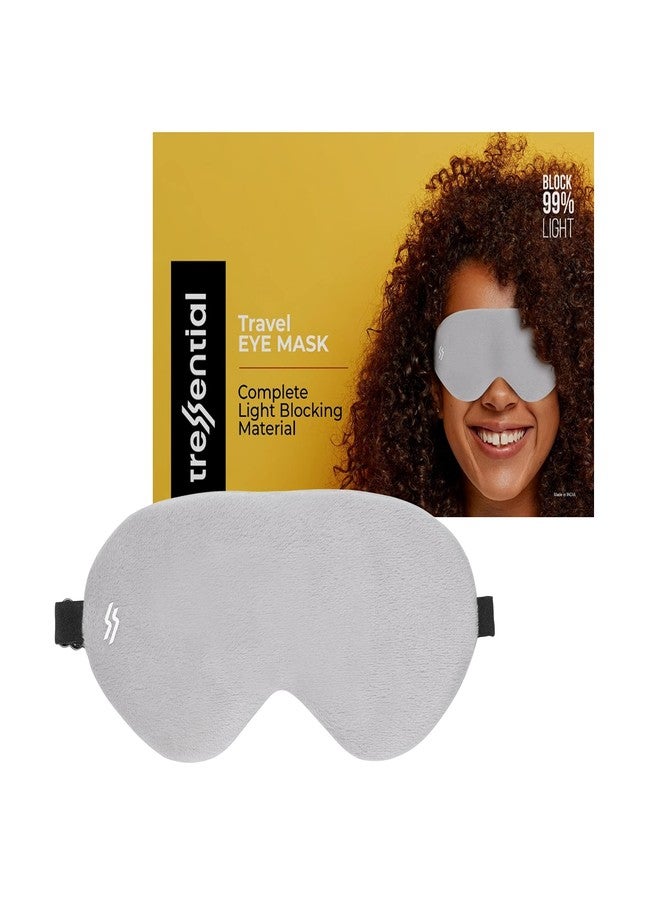 Tressential Super Soft Travel Sleep Eye Mask or Blindfold with Adjustable Strap for Men, Women & Kids | Used for Sleeping, Traveling, Relaxation, Meditation, Blind Fold (Grey) - Image 1