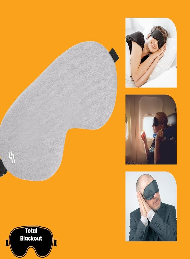 Tressential Super Soft Travel Sleep Eye Mask or Blindfold with Adjustable Strap for Men, Women & Kids | Used for Sleeping, Traveling, Relaxation, Meditation, Blind Fold (Grey) - Image 4