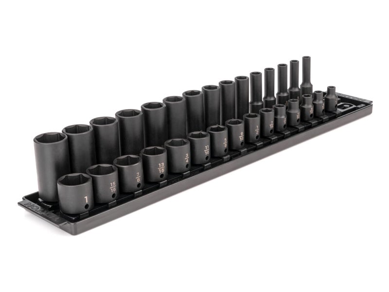 TEKTON 38 Inch Drive 6Point Impact Socket Set with Rails 30Piece 141 in SID91210