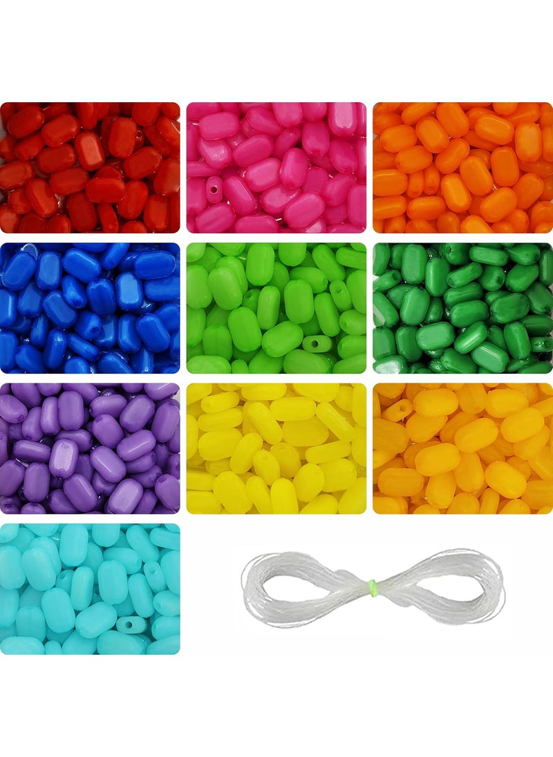 INDIKONB - INDIKONB Multicolour Oval Tablet Beads - Vibrant 10mm x 7mm Crafting Beads Set with 10 Unique Colors for Jewelry Making and DIY Projects (Multicolour 1) - Image 1