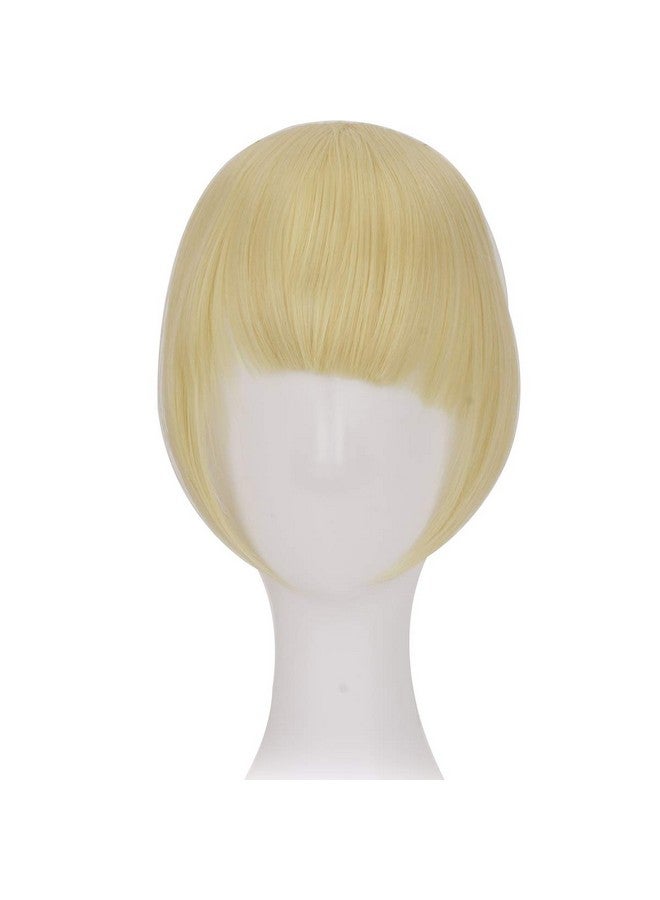 SLLIE 8" Clip In Bangs Hair Extensions Thick Full Neat Bangs Fringe Hair Extension With Temples One Piece Clip On Front Bangs Hairpiece - Image 5