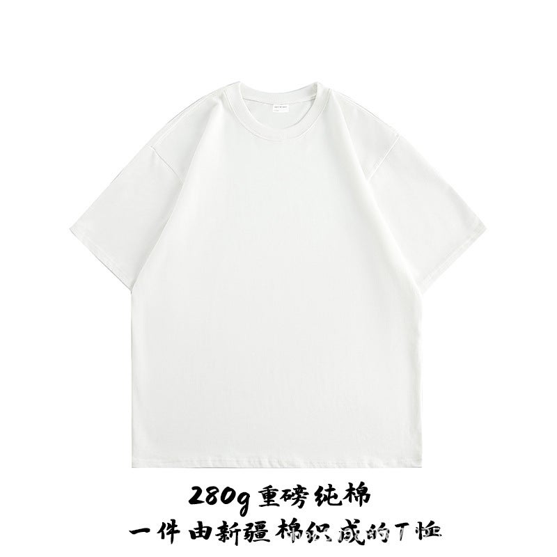 280G Japanese Cotton Men'S Short-Sleeved T-Shirt Printed Custom Summer Short-Sleeved T-Shirt Men'S Loose Trendy Brand Company Gift T - Image 1