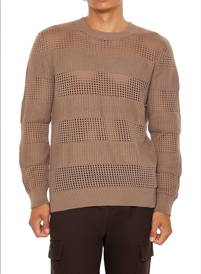 FOREVER 21 Striped Crochet Sweater  - Image 1