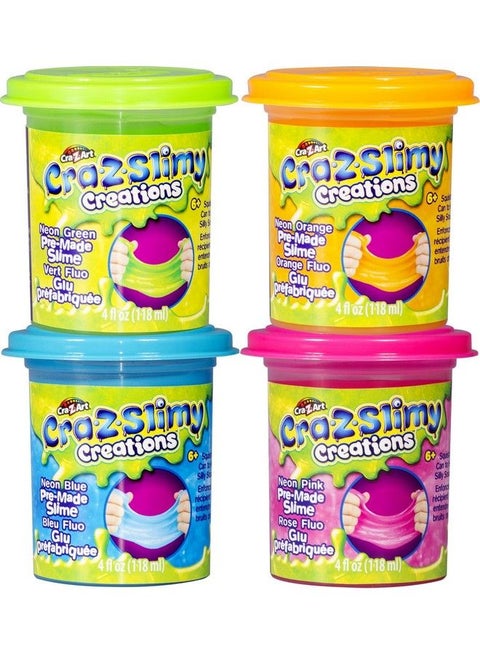 Crazslimy Premade Single Cans Slime 4 Oz (1) Can Random Color