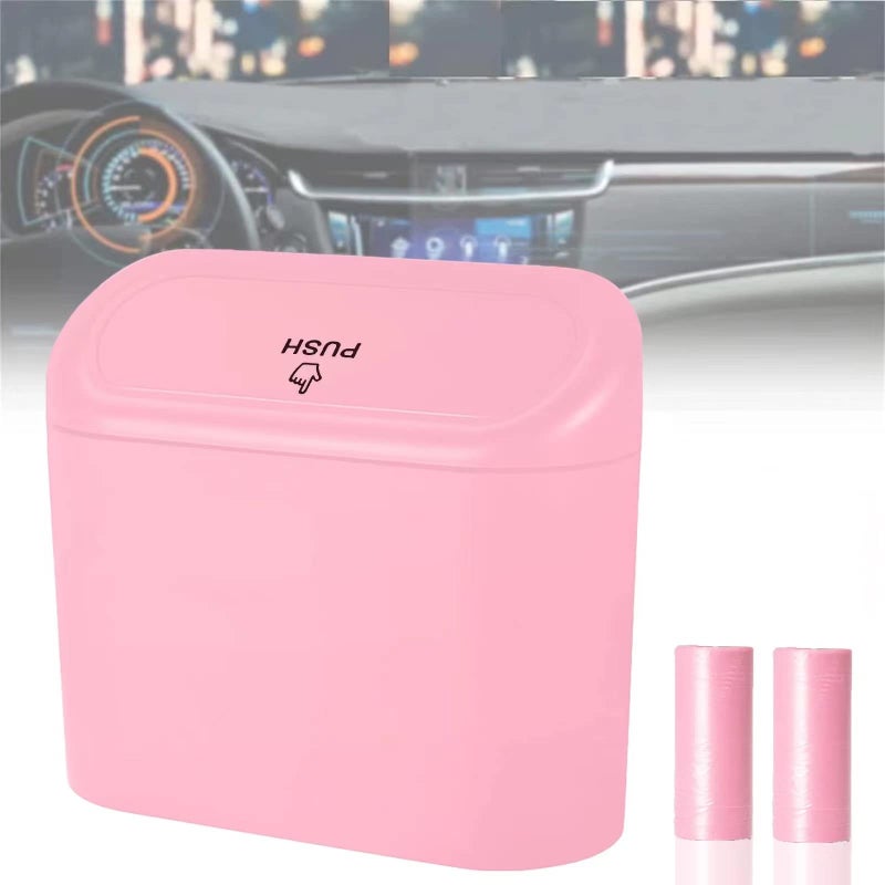 Tulsondai Car Trash Can, Mini Car Bin with Lid 2 Trash Bag Blue, Cute Car Accessories for Storage and Organizationï¼ŒSmall Trash Can for carï¼ŒBedroom and Office - Image 1
