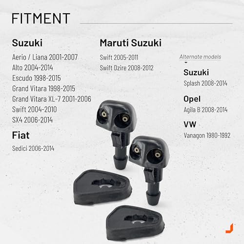 Click&Fit ClickFit Windshield Washer Nozzles Front Wiper Sprayer Spray Jet compatible with Suzuki Grand Vitara 19992013 XL7 20012006 SX4 20072013 Aerio 20022007 2 Pack 3848056K00 3848065J00 - Image 3