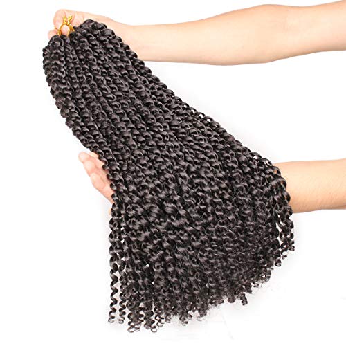 Leeven 18 Inch Passion Twist Crochet Braids Hair for Butterfly Locs 2 Pcs Synthetic Water Wave Passion Twists Crochet Braiding Hair for Women 2# - Image 2