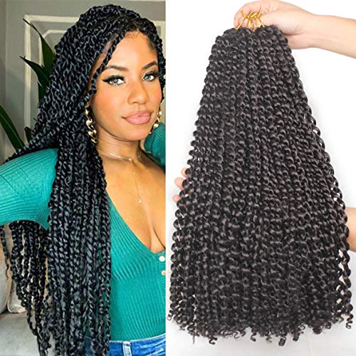 Leeven 18 Inch Passion Twist Crochet Braids Hair for Butterfly Locs 2 Pcs Synthetic Water Wave Passion Twists Crochet Braiding Hair for Women 2# - Image 1