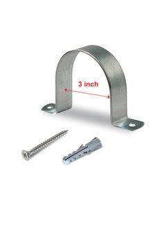 Duravel Duravel U Clamps Fastener Hanger Pipe Clamps Clip with Screw and plug, for Conduit Pipe Fixing Bracket and Support Water Pipe and Gas Pipe – 10 Pcs (3 Inch)  - Image 2