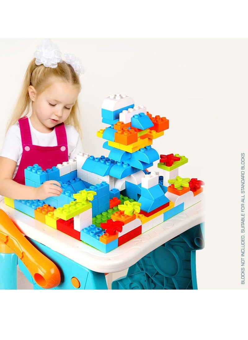 Little Story - Double Sided 2-In-1 Blocks Table And Magnetic Learning Board Set With Chair - Multicolor - Image 1