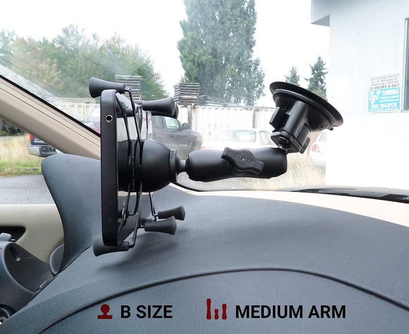 RAM Mounts RAM-B-166-UN8U X-Grip with RAM Twist-Lock Suction Cup Mount for 7"-8" Tablets with Medium Arm for Vehicle Windshields - Image 4