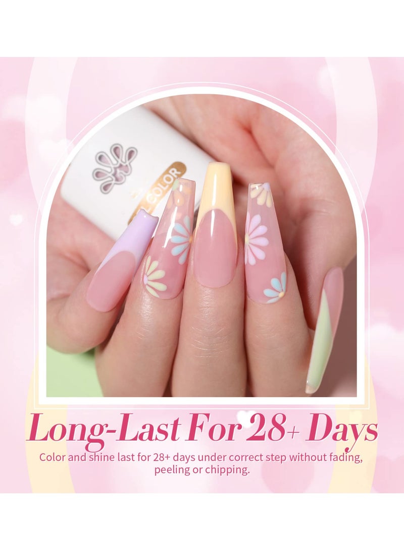 Excefore Gel Nail Polish Set 6PCS, Pastel Spring Summer Gel Polish Macaron Candy Sweet Color Gel Polish Soft Pink Yellow Purple Blue Green Colors Collection Nail Art Gift Box 10ML - Image 3