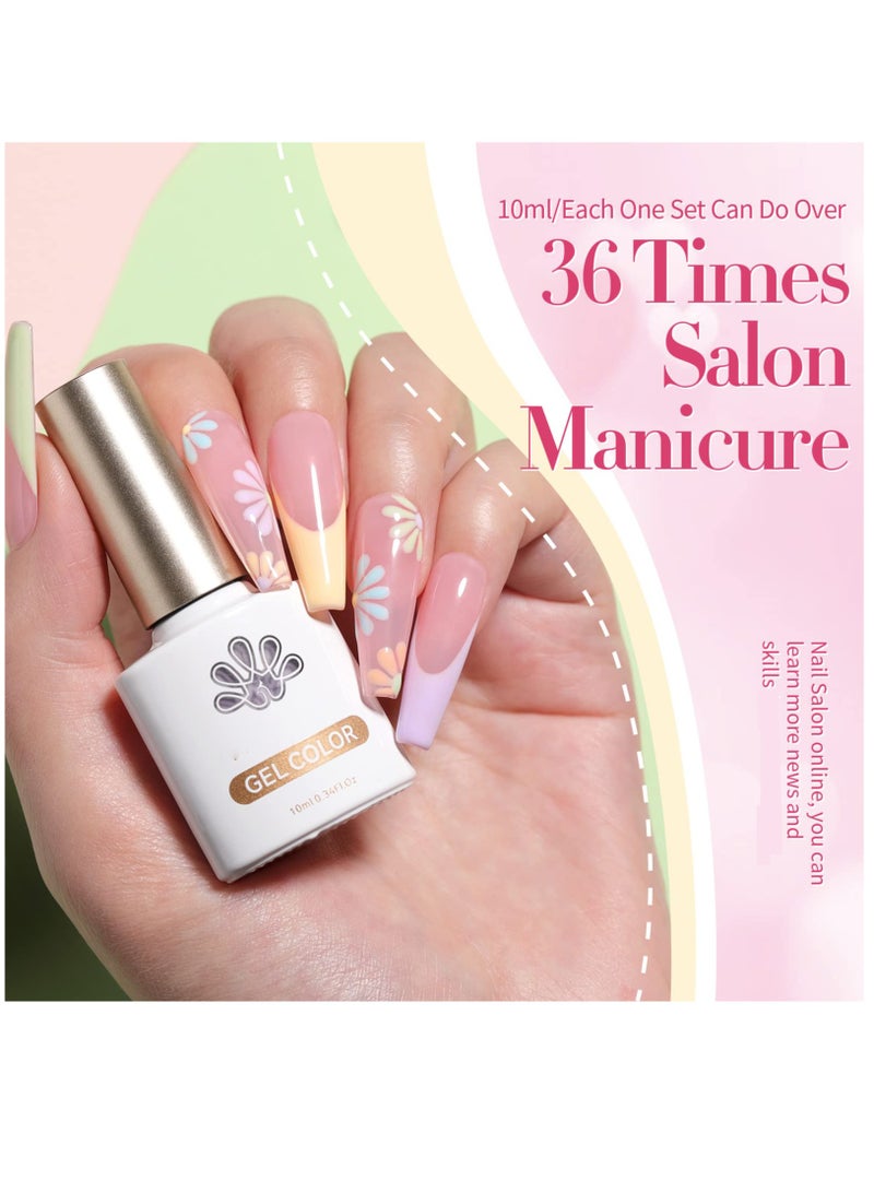 Excefore Gel Nail Polish Set 6PCS, Pastel Spring Summer Gel Polish Macaron Candy Sweet Color Gel Polish Soft Pink Yellow Purple Blue Green Colors Collection Nail Art Gift Box 10ML - Image 5