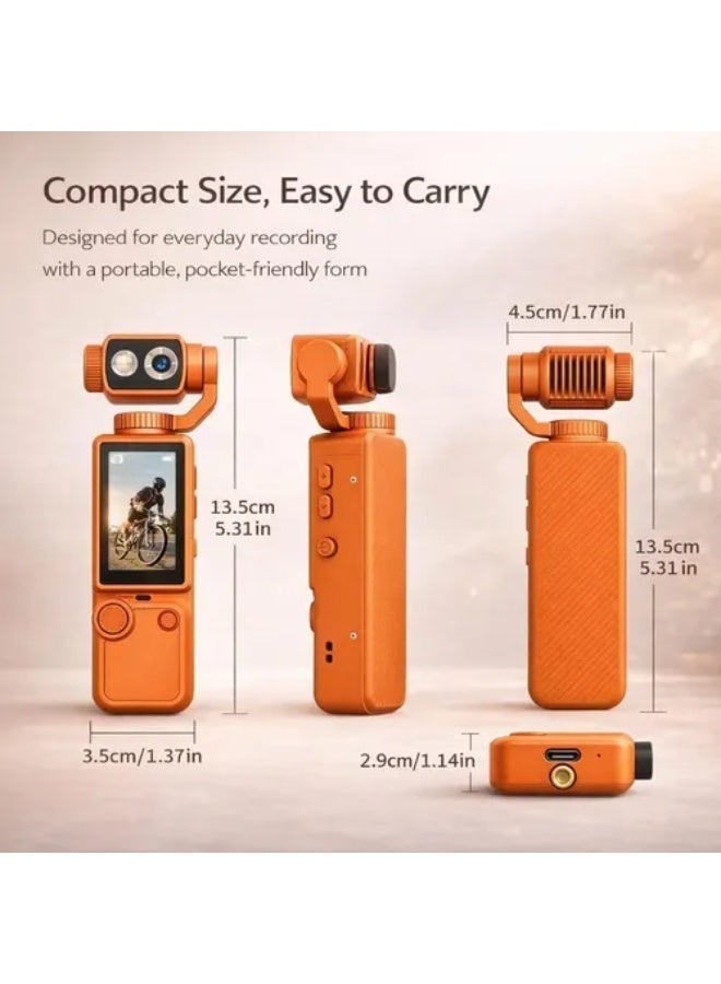 Q8 Portable 4K Ultra HD Camera with 180° Rotatable Dual Lens and 2-inch Touch Screen - Image 2