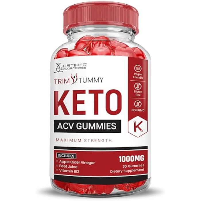 Justified Laboratories Trim Tummy Keto ACV Gummies Advanced Formula 1000MG Trim Tummy Keto Gummies Apple Cider Vinegar Formulated with Pomegranate Beet Juice Powder B12 Vegan Non GMO 60 Gummys - Image 4