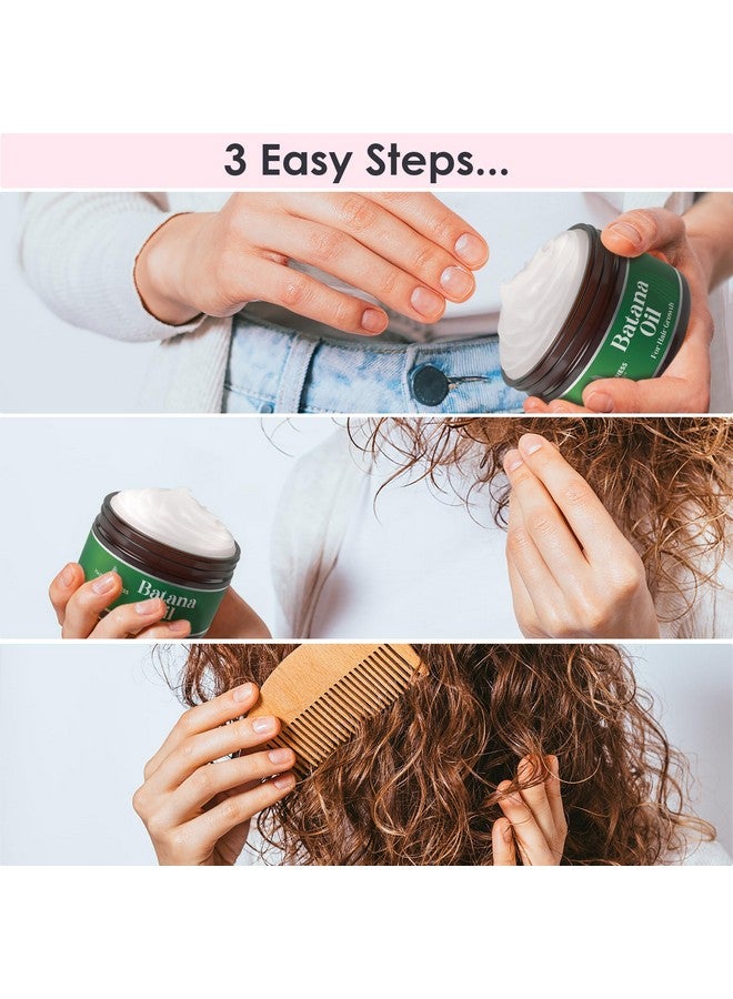 هير ثيكنيس ماكسيمايزر قناع ترطيب بزيت الباتانا الخام لنمو الشعر، مناسب للشعر الجاف والتالف، والمجعد، والمتطاير، أو المصبوغ. زبدة هندوراسية للنساء والرجال - علاج ليلي يُترك على الشعر. - Image 5