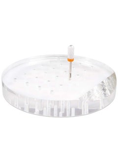 Pana Nail Drill Bit Holder Stand Display Organizer- Dust Proof Storage Container Box Case Tools For Home Use Or Nail Salon - (24 Holes, Round (Clear))  - Image 1
