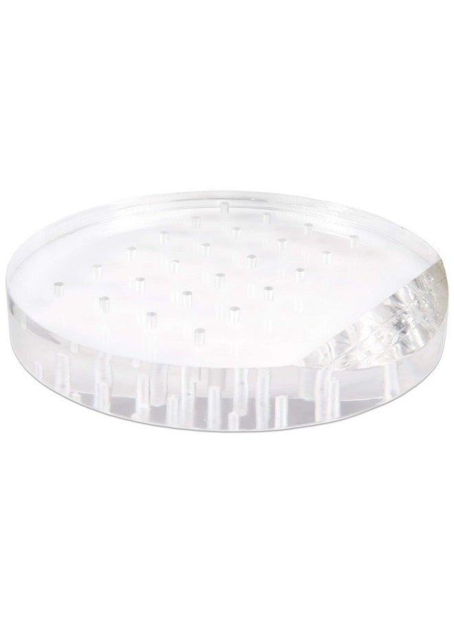Pana - Nail Drill Bit Holder Stand Display Organizer- Dust Proof Storage Container Box Case Tools For Home Use Or Nail Salon - (24 Holes, Round (Clear)) - Image 1