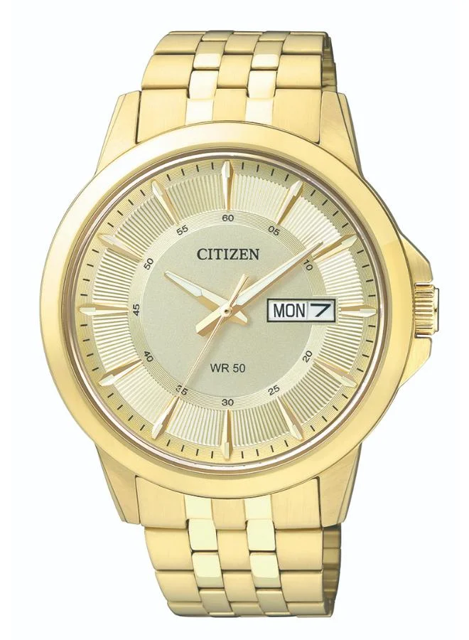 CITIZEN Men's Quartz Standard Gold Stainless Steel Strap with Gold Plating Strap - BF2013-56P
