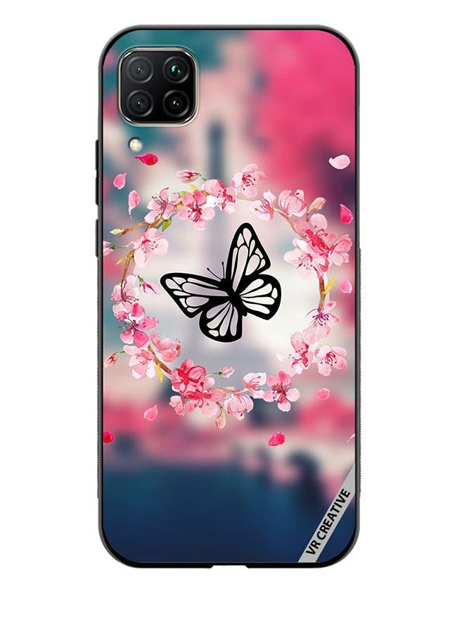 VR CREATIVE Protective Case Cover For Huawei Nova 7i/P40 Lite Butterfly in Flower Ring Design Multicolour  - Image 1