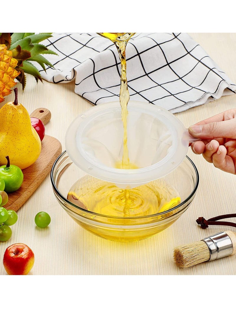 KASTWAVE - Mesh Strainer, 200 Mesh Kitchen Food Filter Mesh, Ultra-Fine Nylon Mesh Strainer Plastic Sieve Fine Mesh Filter Spoon Compatible with 5'' Funnels, for Filtering Coffee Juice Oils Soy Milk Yogurt Honey - Image 1