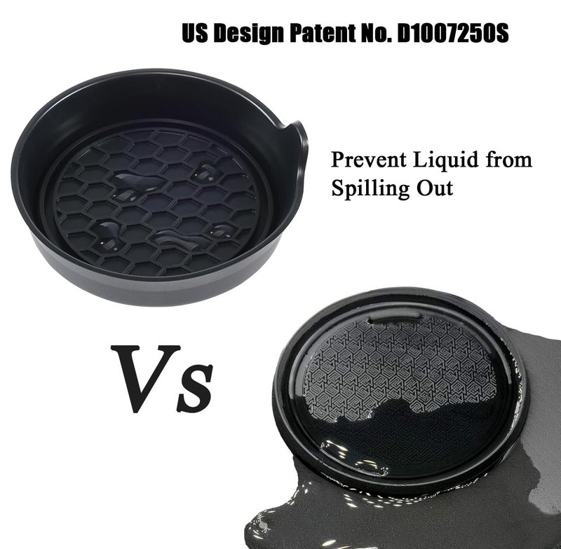 Amooca Car Cup Coaster Universal Automotive Waterproof Non-Slip Cup Holders Sift-Proof Spill Holder Car Interior Accessories 2 Pack Black - Image 5