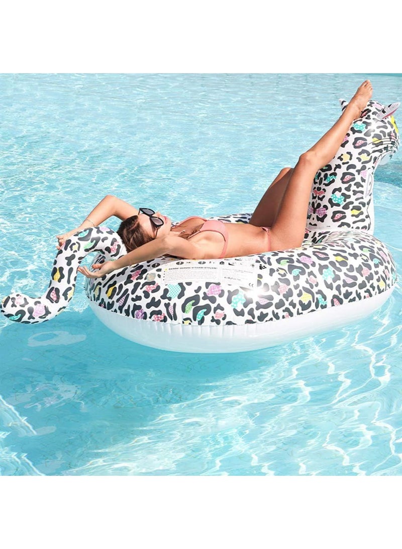 Zikra Pool Float for Adults Inflatable, Giant Pool Lounge Swimming Pool Leopard Shape Inflatable Mount Floating Row, Thickened Inflatable Pool Float, Summer Water Pool Toys - Image 3