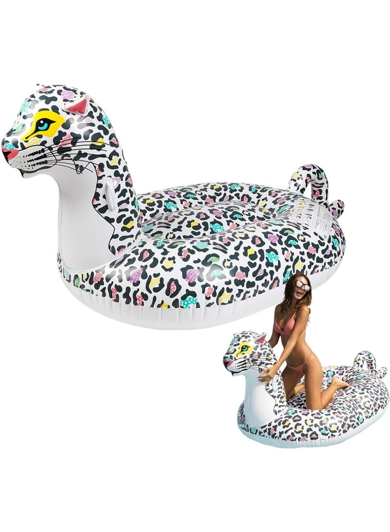Zikra Pool Float for Adults Inflatable, Giant Pool Lounge Swimming Pool Leopard Shape Inflatable Mount Floating Row, Thickened Inflatable Pool Float, Summer Water Pool Toys - Image 1