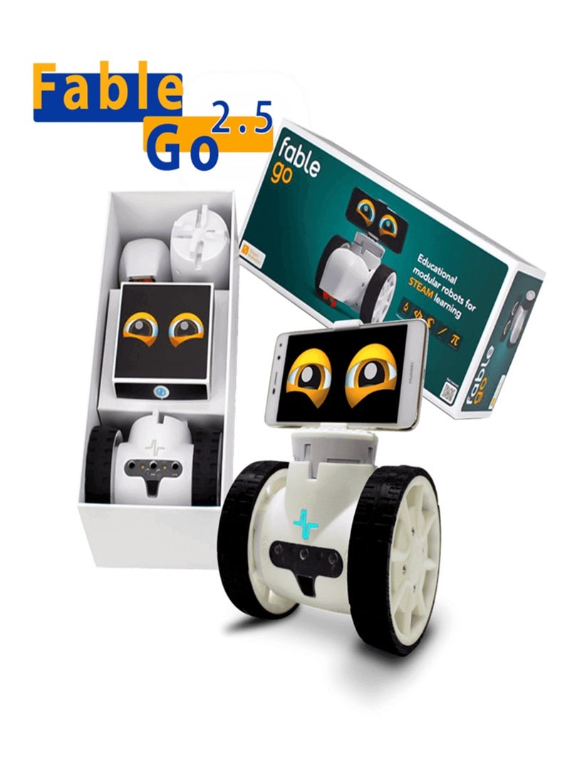 Shape Robotics Fable Go 2.5 is a modular robotics kit for STEAM education, enabling students to build, code, explore, and innovate with sensors, Blockly, Python, and 3D printing - Image 1
