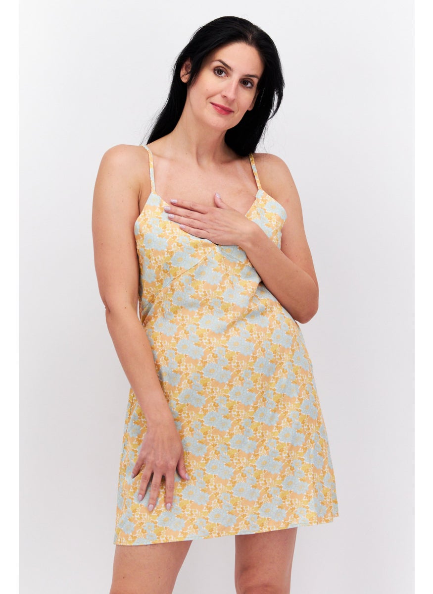 Women Floral Print Mini Dress, Yellow Combo - pzsku/ZA50AAA4821881D18080DZ/45/_/1725379186/e12380fc-4b87-44b2-95fe-468127189688