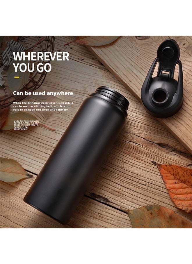 yongsheng Stainless Steel Water Bottle Black 7.2x22.8cm，Water Bottles Bulk for Travel Camping Gym Hiking Fishing(Black)  - Image 2